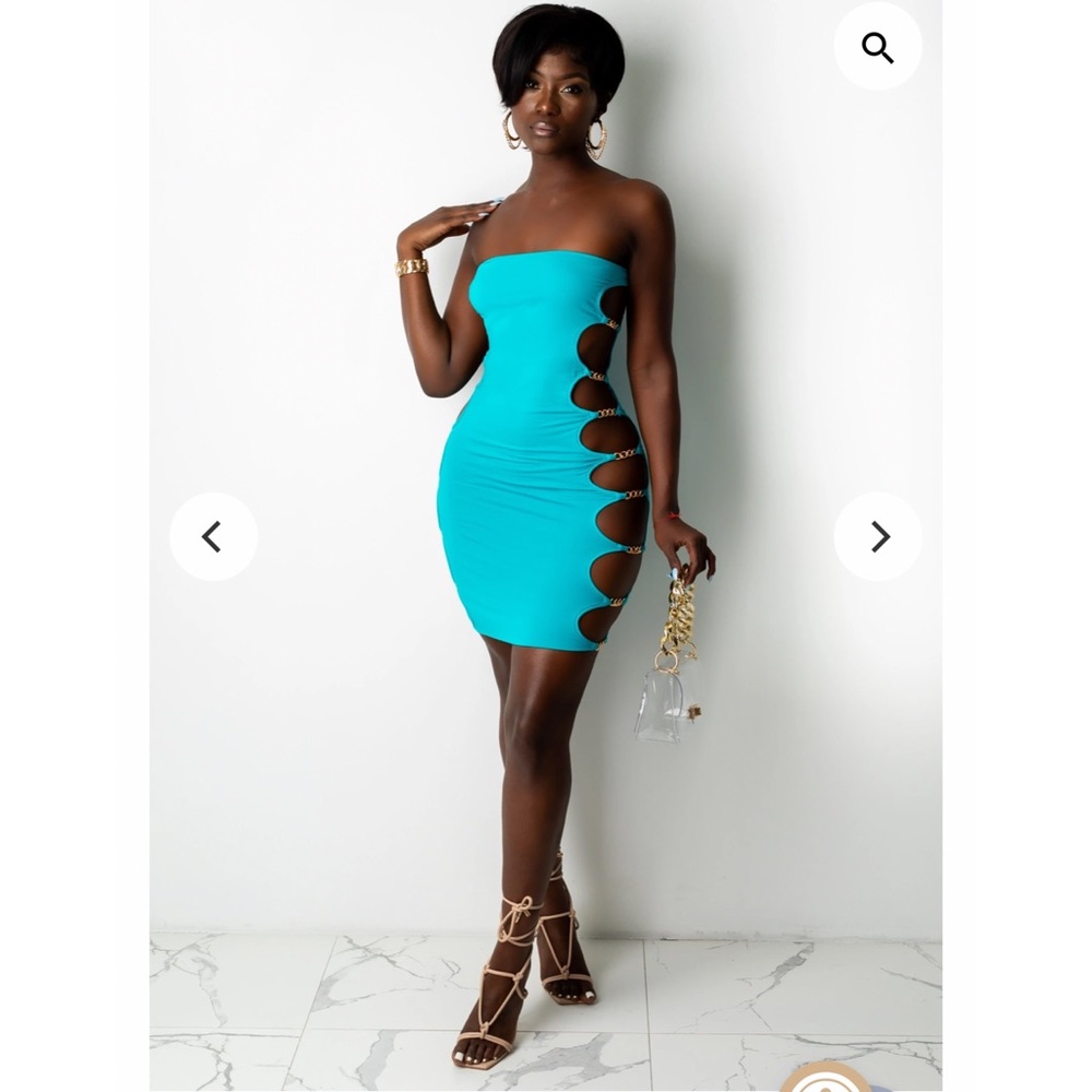 Teal gold dress 💙